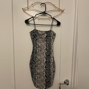 Bear Dance Snakeskin Bodycon Mini Dress